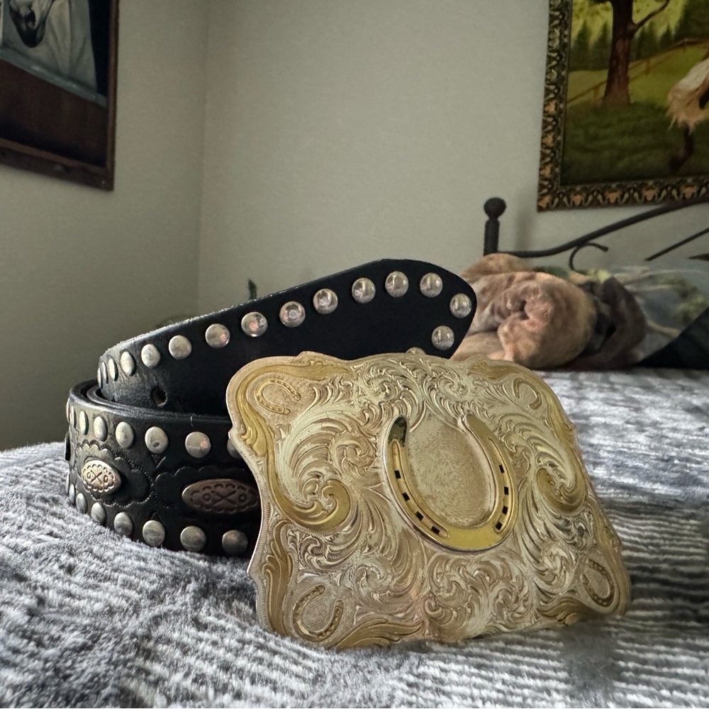 MONTANA SILVERSMITHS Buckle / STETSON Leather BELT